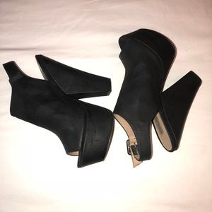 Chunky black heels